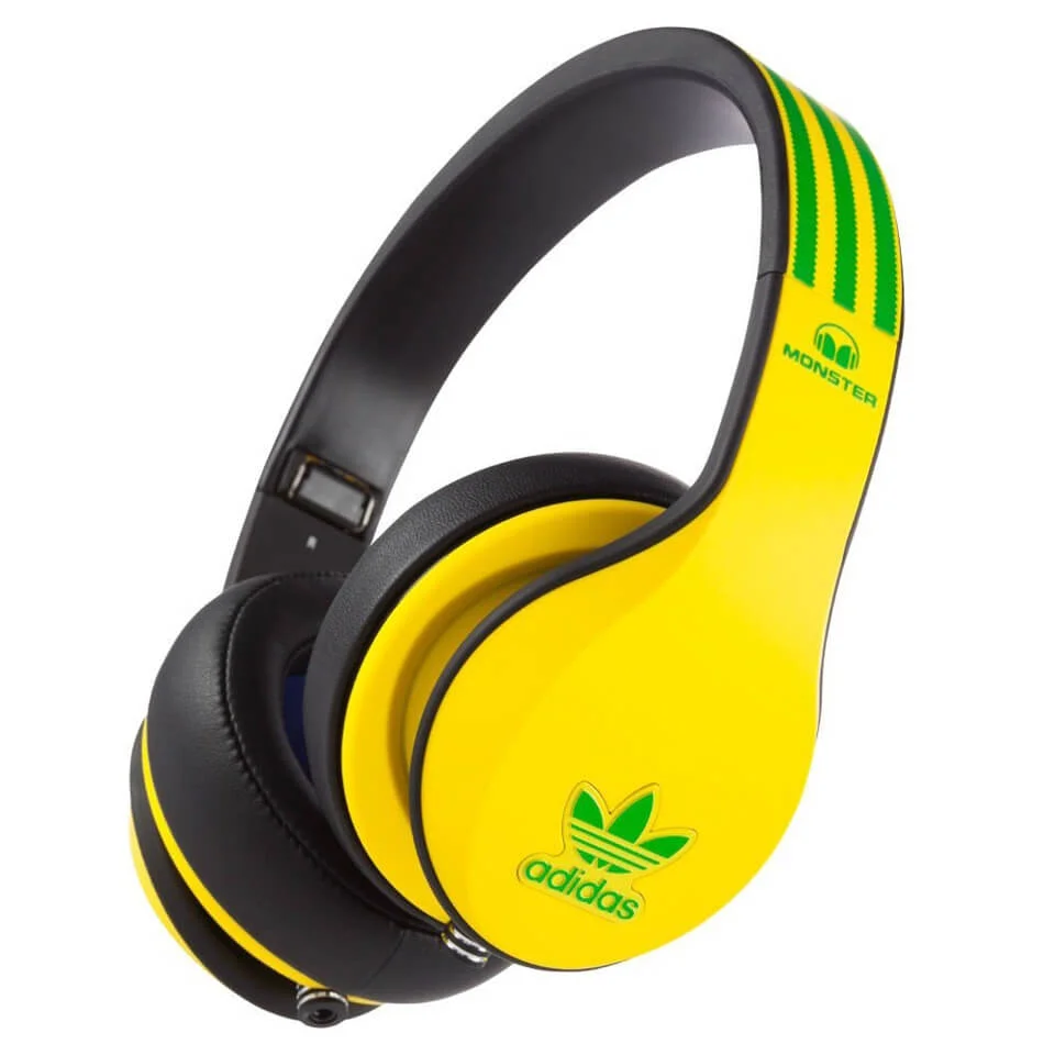 adidas Originals by Monster Kopfhörer (3-Tasten ControlTalk & Passive Noise Cancellation) - Gelb/Grün/Schwarz Bild 1