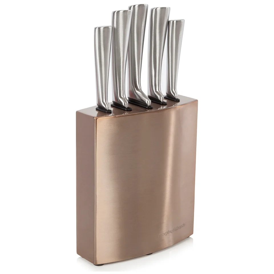 Morphy Richards 974817 5 Piece Knife Block - Copper Bild 1