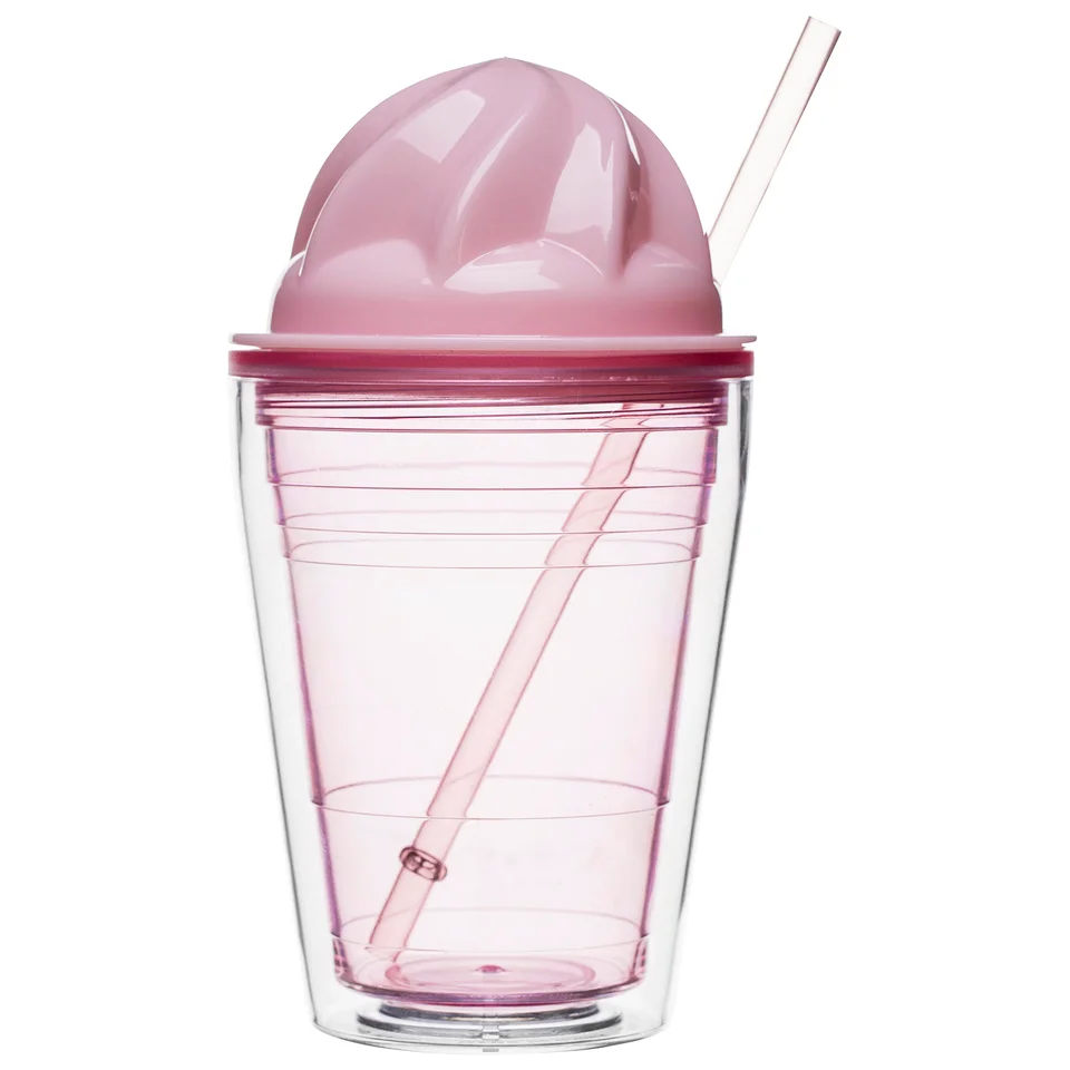 Sagaform Sweet Plastic Milkshake Cup 350ml - Pink Bild 1