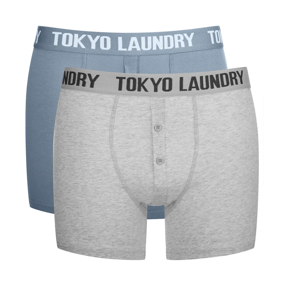 Tokyo Laundry Men's 2-Pack Port Douglas Boxers - Ashley Blue/Ice Grey Marl - S - Blue/Grey Bild 1