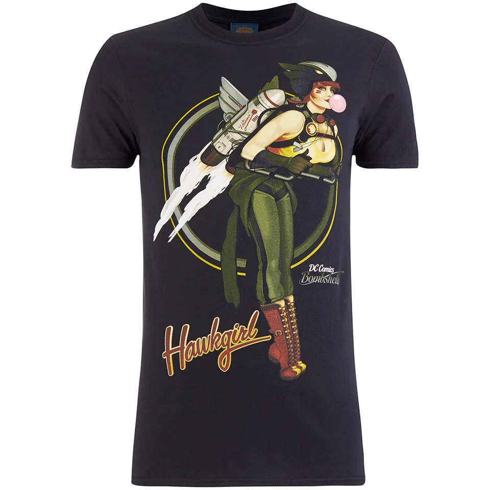 DC Bombshells Herren Hawkgirl T-Shirt - Schwarz - S - Schwarz Bild 1