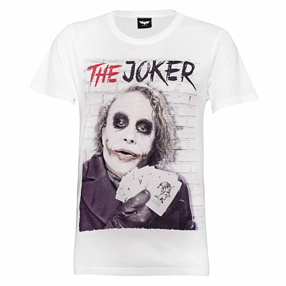 DC Comics Herren Batman Joker Cards T-Shirt - Weiß - S - Weiß Bild 1