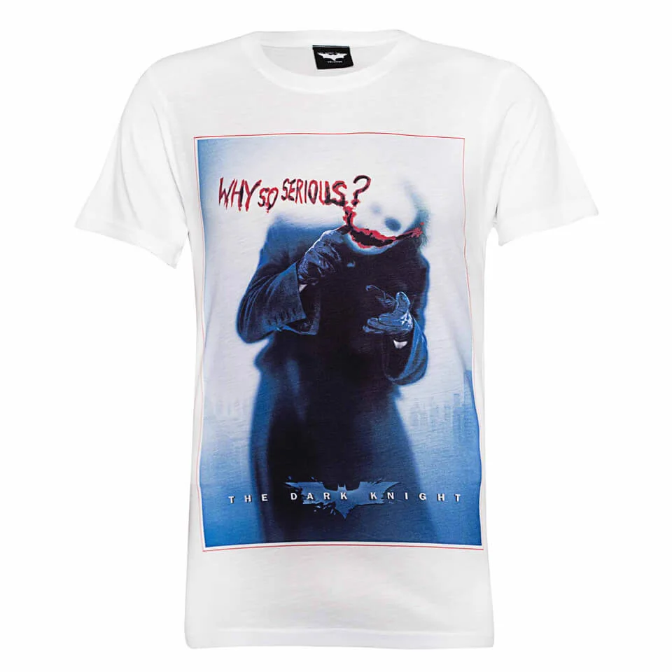 DC Comics Herren Batman The Joker Why So Serious? T-Shirt - Weiß - S - Weiß Bild 1
