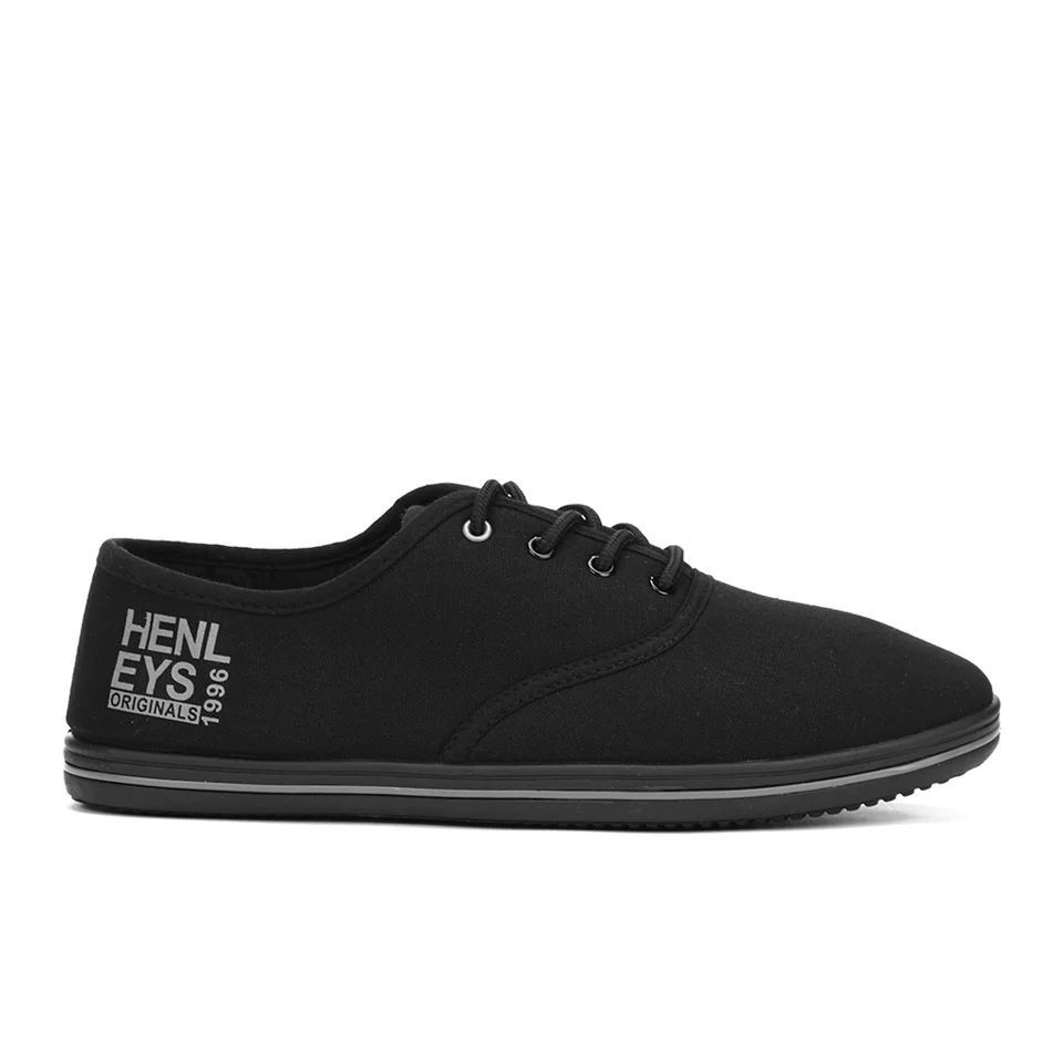 Henleys Men's Stash Canvas Pumps - Black - UK 6 - Schwarz Bild 1