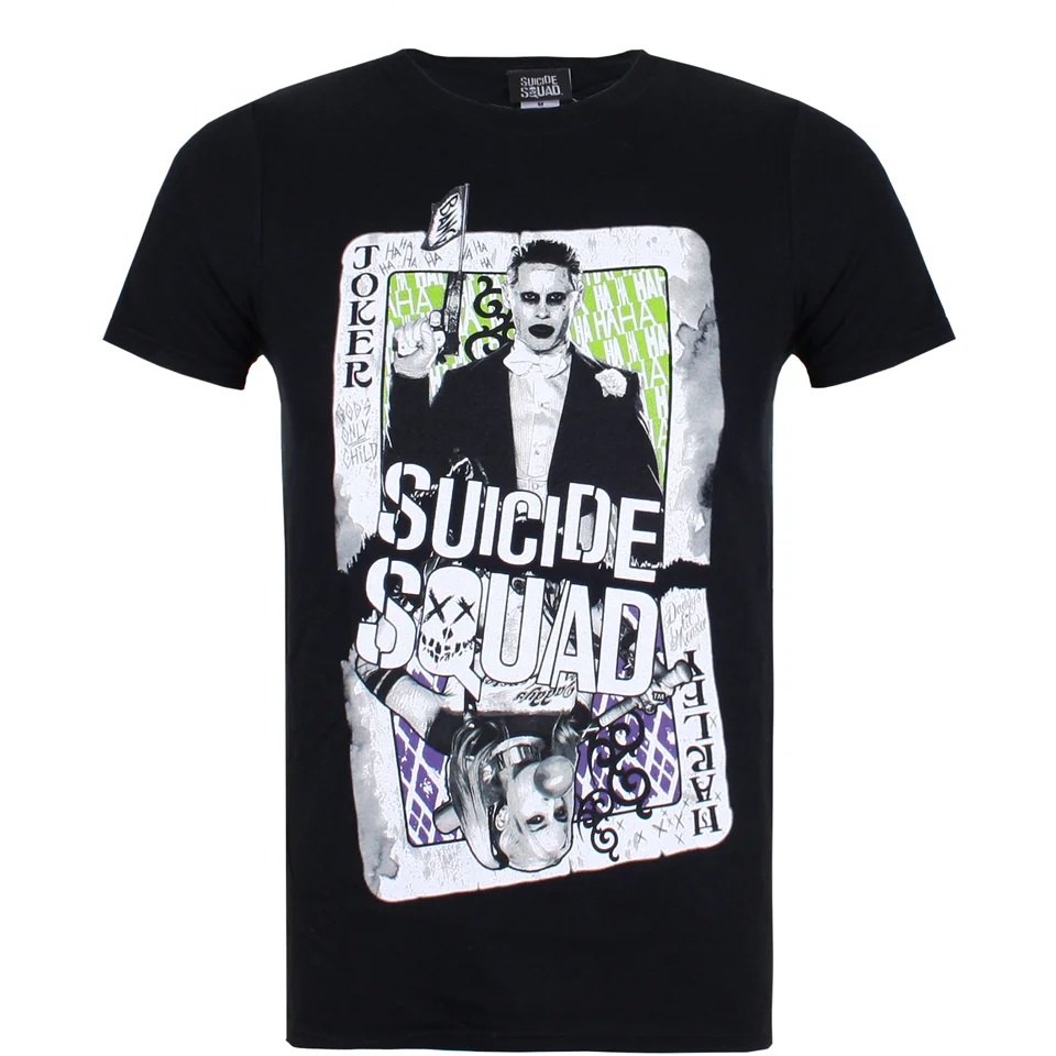 DC Comics Herren Suicide Squad Harley and Joker Cards T-Shirt - Schwarz - S - Schwarz Bild 1