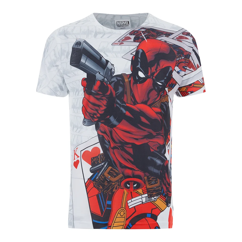 Marvel Herren Deadpool Cards T-Shirt - Weiß - S - Weiß Bild 1