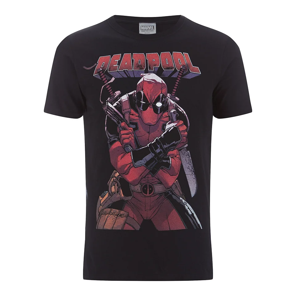 Marvel Herren Deadpool Logo T-Shirt - Schwarz - S - Schwarz Bild 1