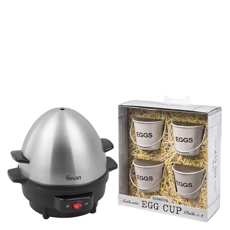 Swan SF21020N Egg Boiler and Poacher & Eddingtons Egg Cup Buckets Bundle Bild 1