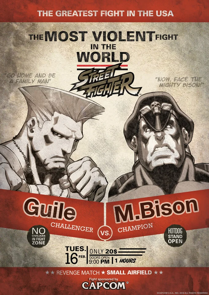 Street Fighter Guile V M.Bison Art Print - 14 x 11 Bild 1