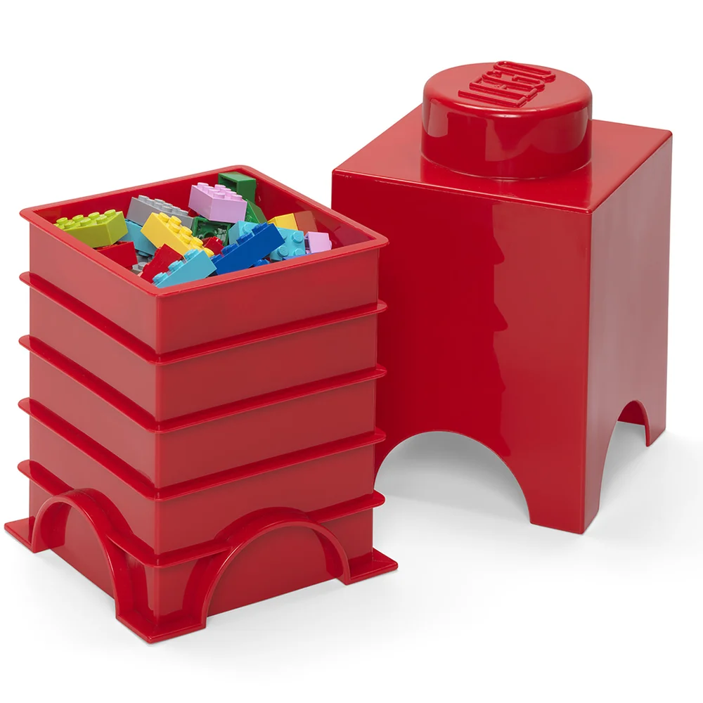 Lego 1 Stud Brick Container - Rot Bild 1