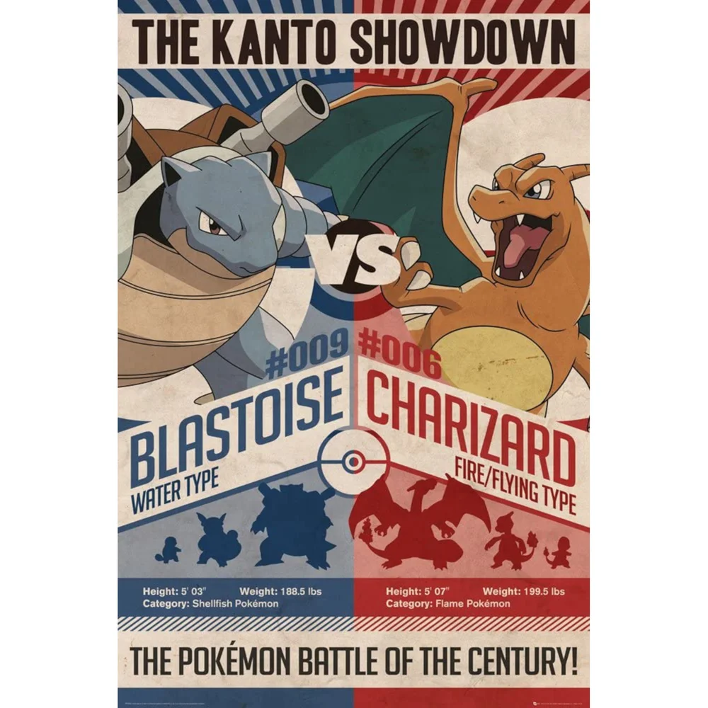 Pokémon Red vs Blue Metallic Print Bild 1