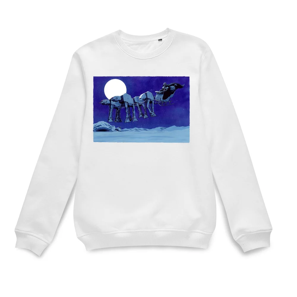 Star Wars Darth Vader AT-AT Christmas Sleigh Unisex Weihnachtspullover – Weiß - S Bild 1