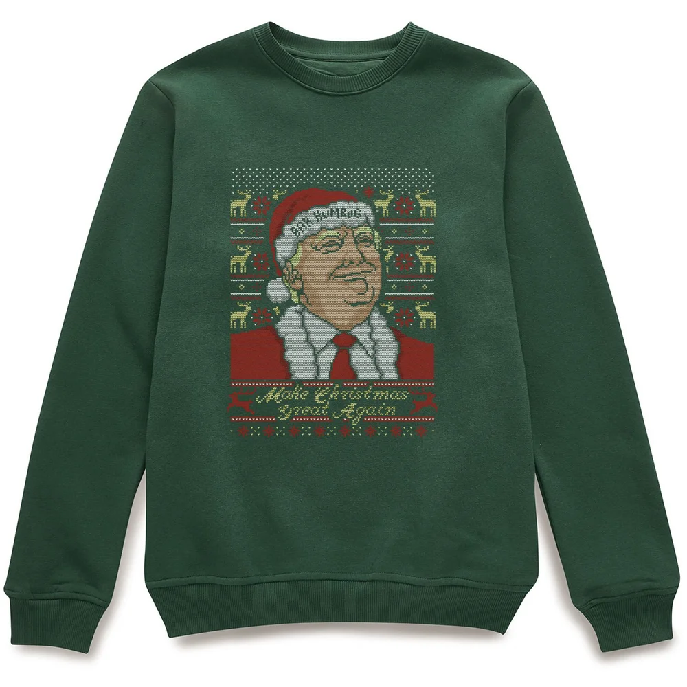Make Christmas Great Again Weihnachtspullover – Grün - S Bild 1