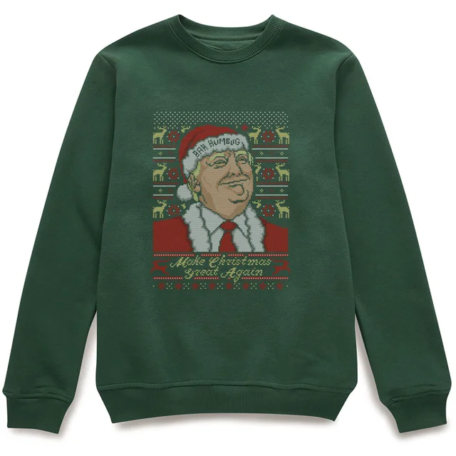 Make Christmas Great Again Weihnachtspullover – Grün
