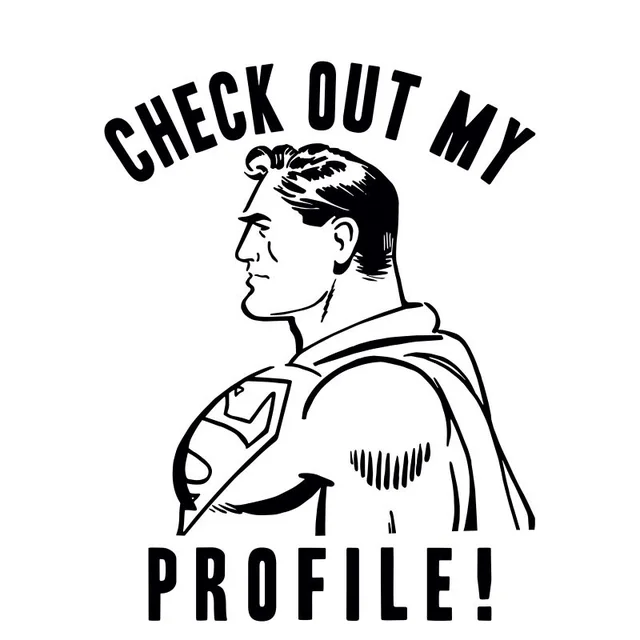 DC Comics Superman Check Out My Profile T-Shirt - Weiß