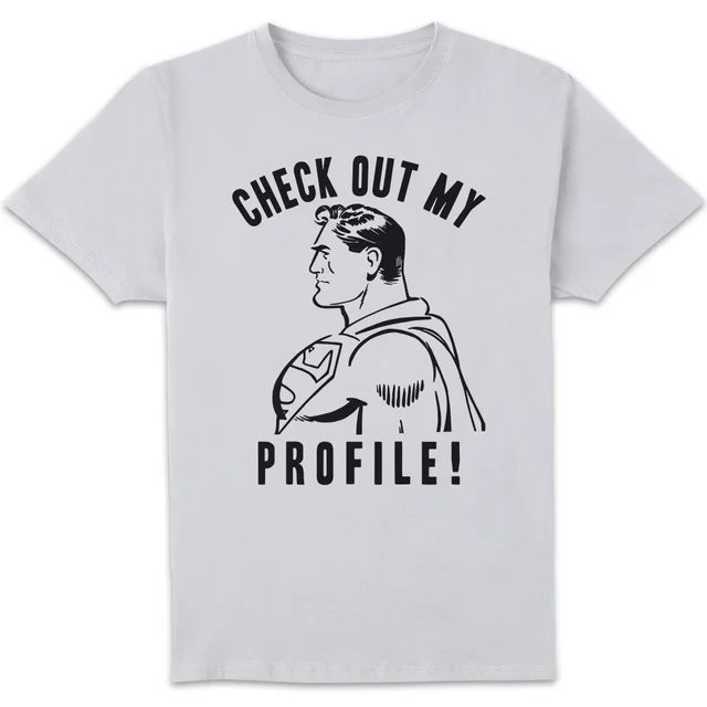 DC Comics Superman Check Out My Profile T-Shirt - Weiß