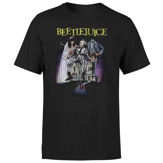 Beetlejuice Distressed Poster T-Shirt - Schwarz