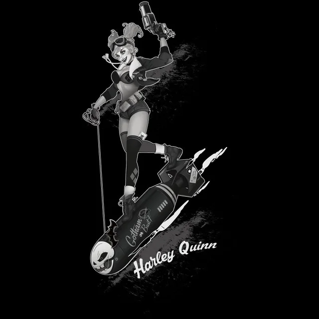 Batman Harley Quinn Gotham T-Shirt - Schwarz