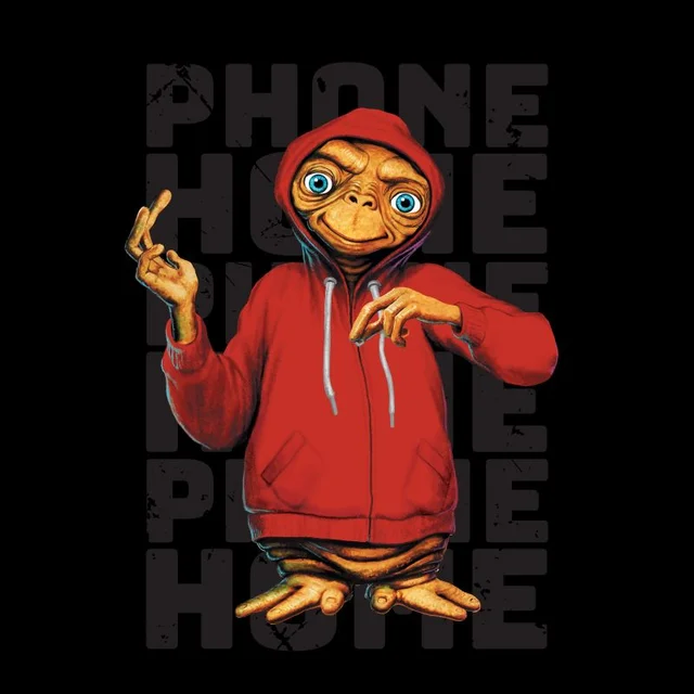 ET Phone Home Stylised T-Shirt - Schwarz