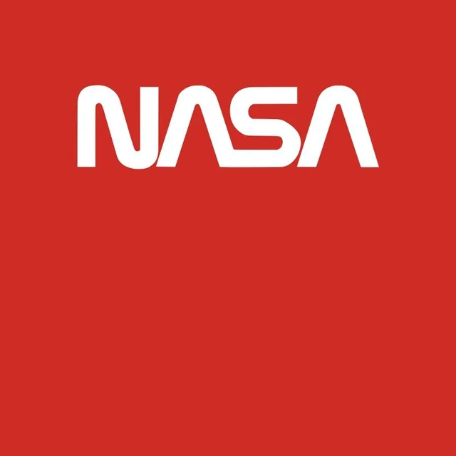 NASA Worm Weiß Logotype T-Shirt - Rot