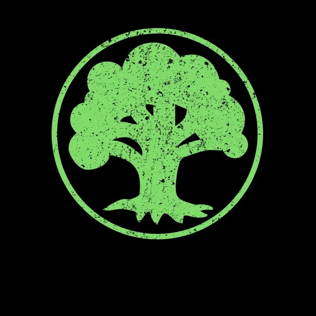 Magic The Gathering Mana Grün T-Shirt - Schwarz