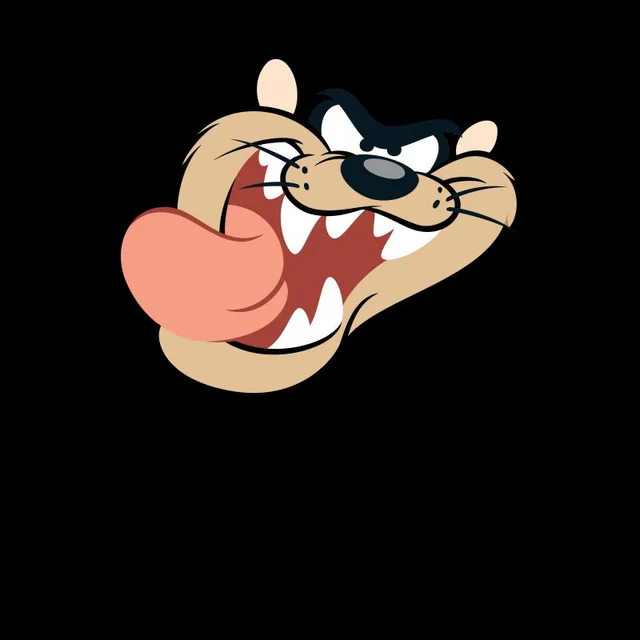 Looney Tunes Taz Gesicht Herren T-Shirt - Schwarz