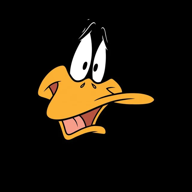 Looney Tunes Daffy Duck Gesicht Herren T-Shirt - Schwarz