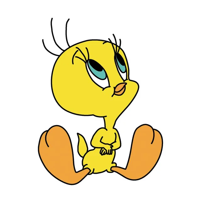 Looney Tunes Tweety Sitting Herren T-Shirt - Weiß