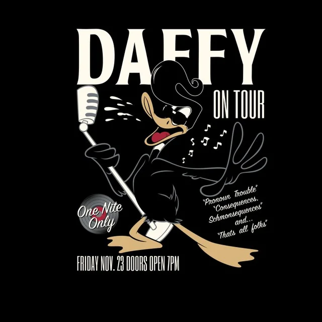 Looney Tunes Daffy Concert Herren T-Shirt - Schwarz
