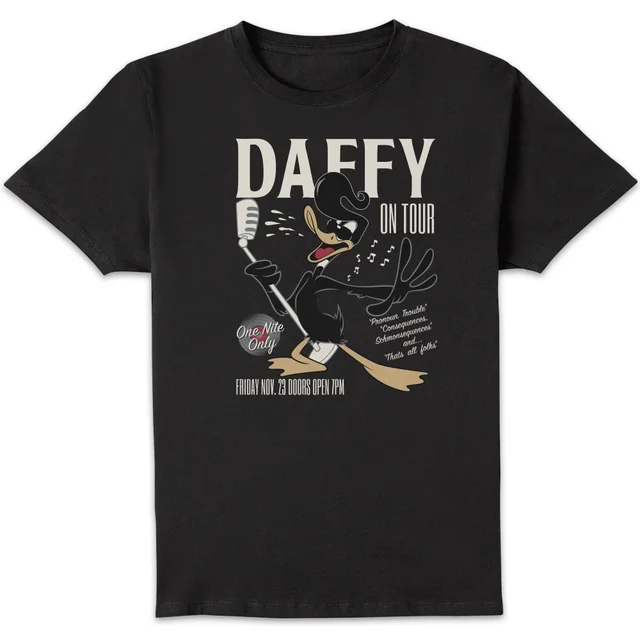 Looney Tunes Daffy Concert Herren T-Shirt - Schwarz