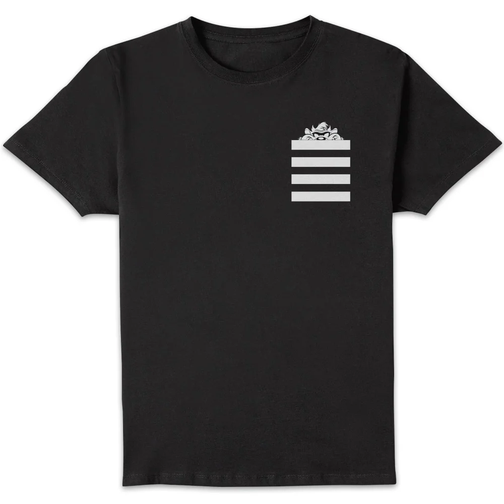 Looney Tunes Taz Stripes Pocket Print Herren T-Shirt - Schwarz - S Bild 1