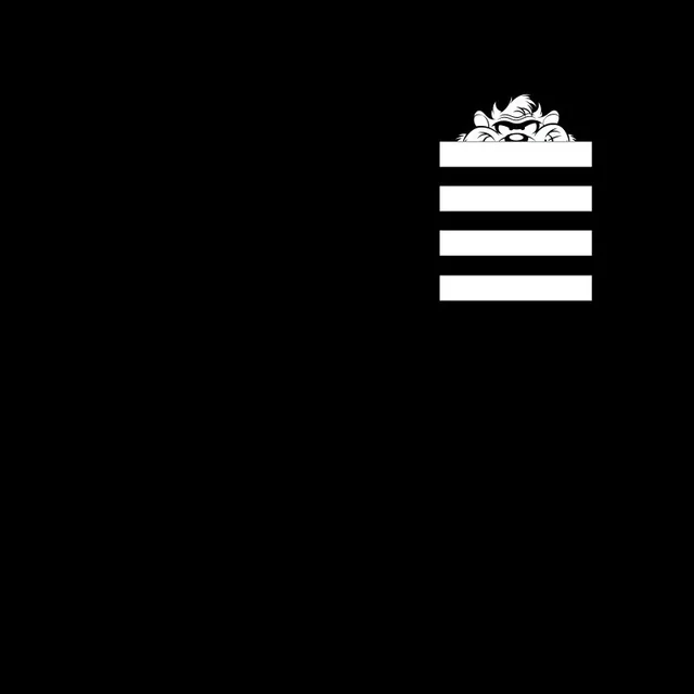 Looney Tunes Taz Stripes Pocket Print Herren T-Shirt - Schwarz