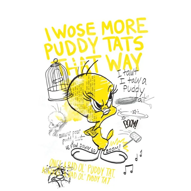 Looney Tunes Tweety Pie More Puddy Tats Herren T-Shirt - Weiß