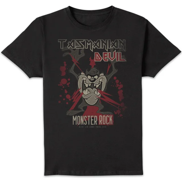 Looney Tunes Taz Monster Rock Herren T-Shirt - Schwarz