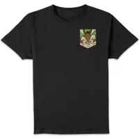 Looney Tunes Wile E Coyote Gesicht Faux Pocket Herren T-Shirt - Schwarz
