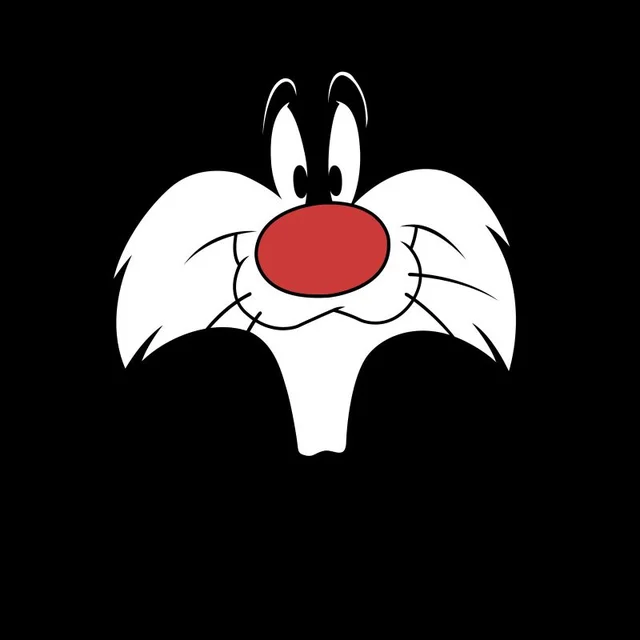 Looney Tunes Sylvester Big Gesicht Herren T-Shirt - Schwarz