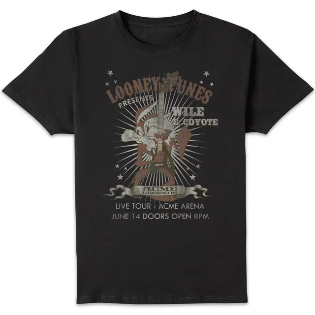 Looney Tunes Wile E Coyote Guitar Arena Tour Herren T-Shirt - Schwarz