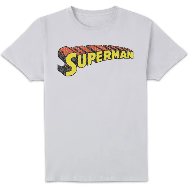 DC Superman Telescopic Crackle Logo Herren T-Shirt - Weiß