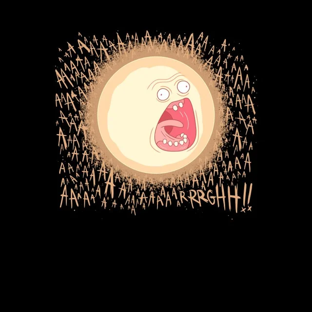 Rick and Morty Screaming Sun Herren T-Shirt - Schwarz