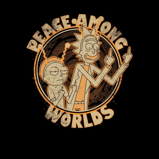 Rick and Morty Peace Among Worlds Herren T-Shirt - Schwarz