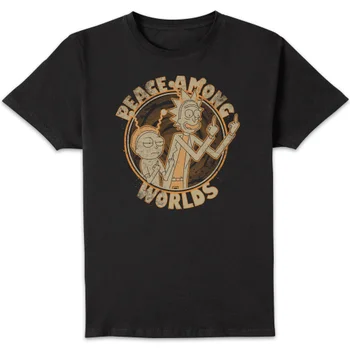 Rick and Morty Peace Among Worlds Herren T-Shirt - Schwarz