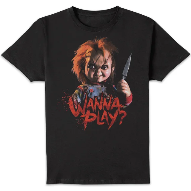Chucky Wanna Play? Herren T-Shirt - Schwarz