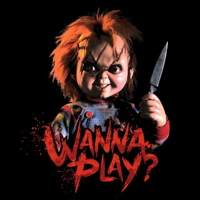 Chucky Wanna Play? Herren T-Shirt - Schwarz