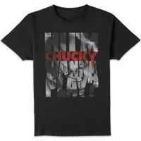 Chucky Typographic Herren T-Shirt - Schwarz