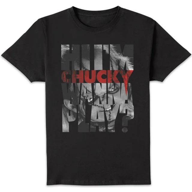 Chucky Typographic Herren T-Shirt - Schwarz