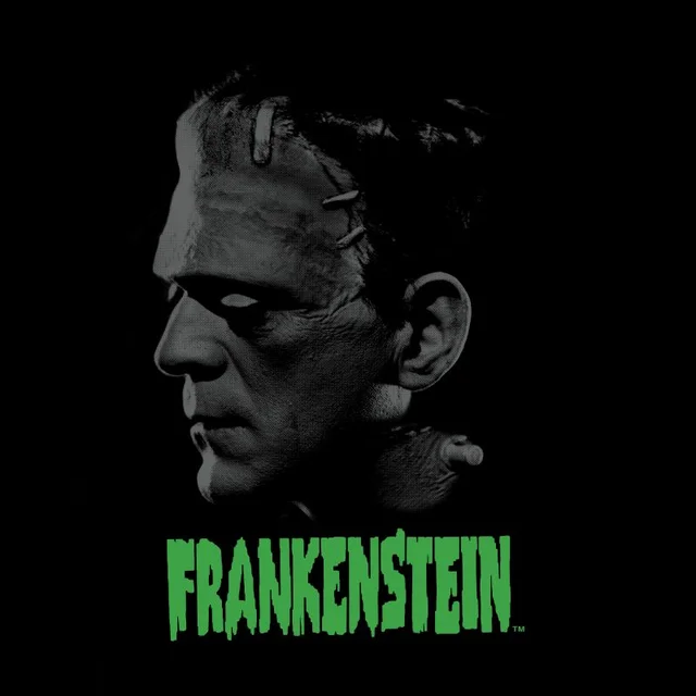 Universal Monsters Frankenstein Grauscale Herren T-Shirt - Schwarz