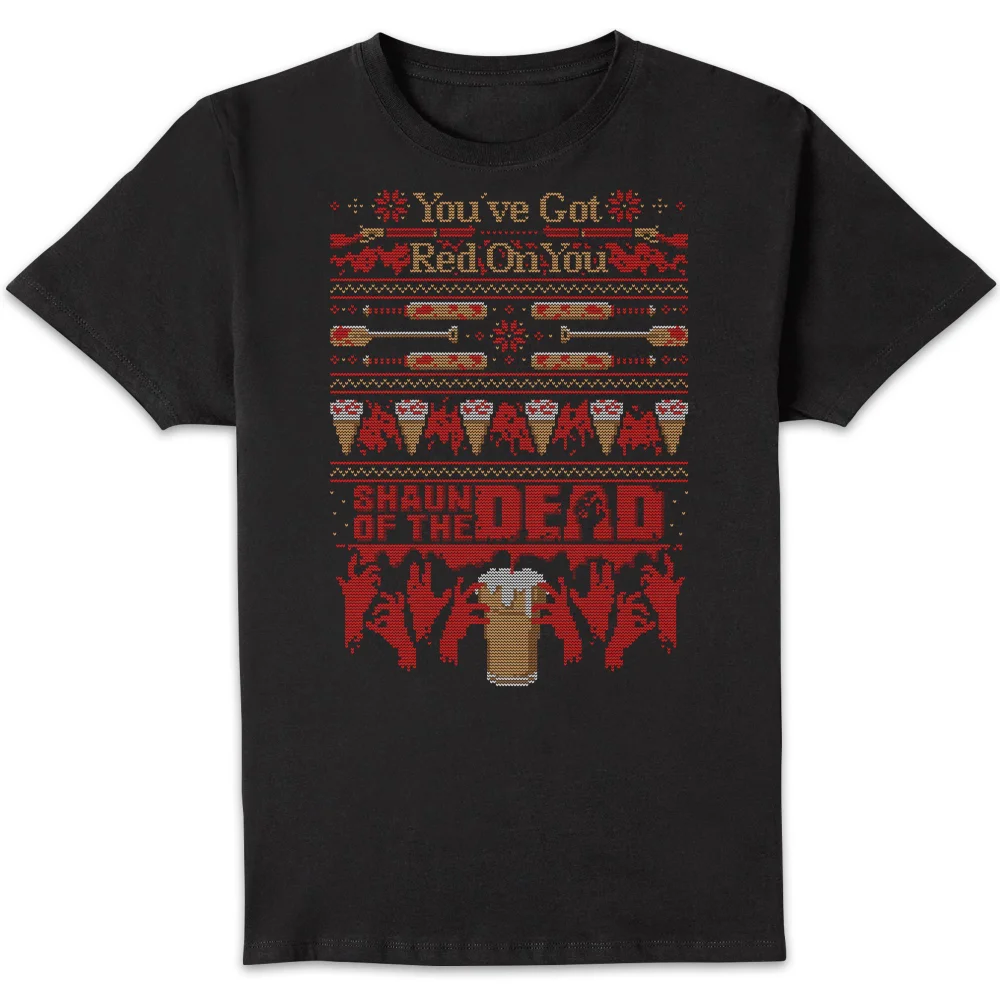 Shaun Of The Dead Youve Got Red On You Christmas Herren T-Shirt - Schwarz - S Bild 1