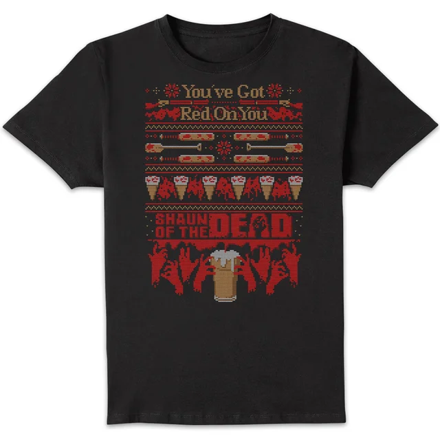 Shaun Of The Dead Youve Got Red On You Christmas Herren T-Shirt - Schwarz