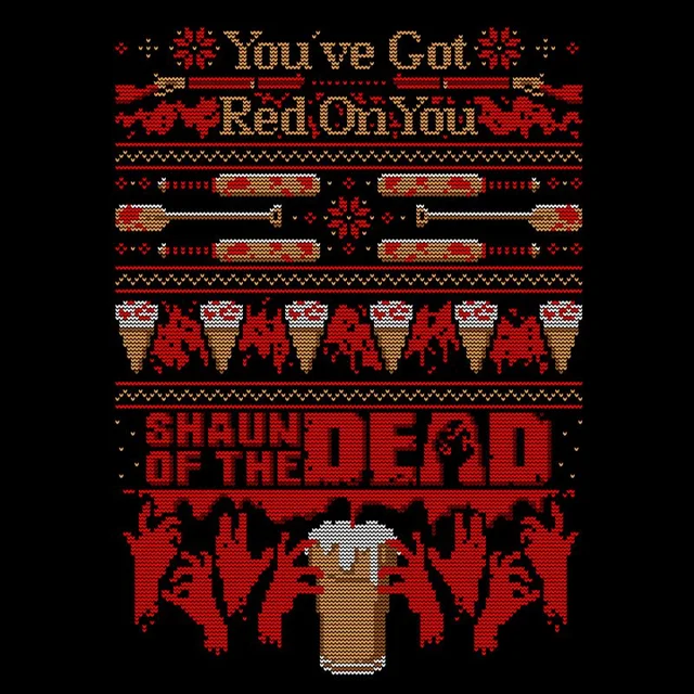 Shaun Of The Dead Youve Got Red On You Christmas Herren T-Shirt - Schwarz