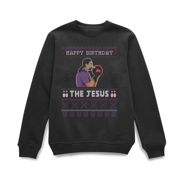 The Big Lebowski Happy Birthday The Jesus Weihnachtspullover – Schwarz